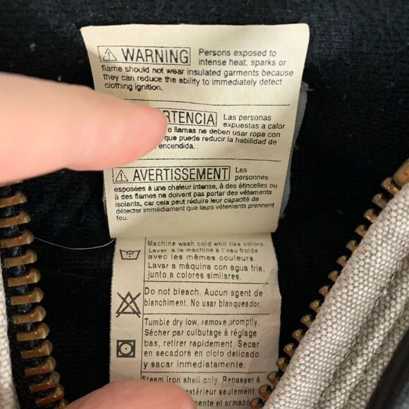 Carhartt Jacket Men's XXL Tall Grey Full Zip Fleece Lined Drawstring Pockets - Picture 7 of 16